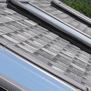 Skylights on asphalt roof - click to view skylight types and services